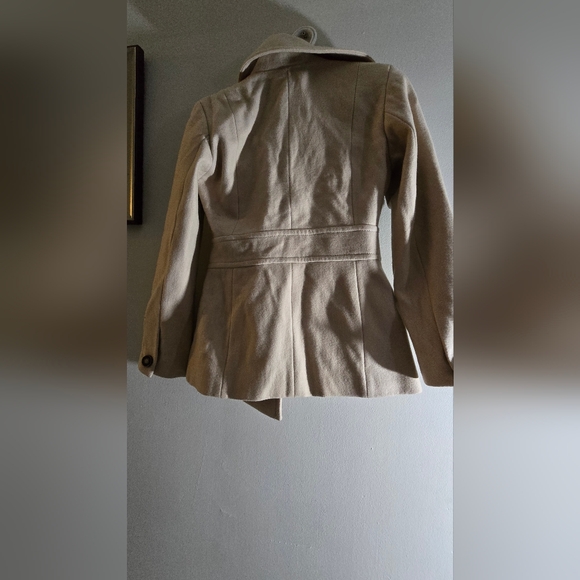 Kenneth Cole Beige Double-Breasted Pea Coat - Picture 2 of 7